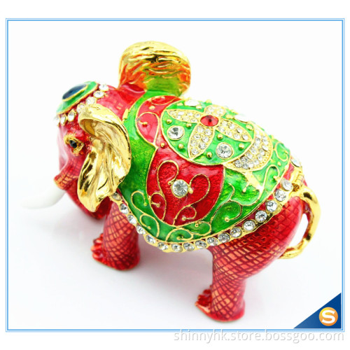 Thai Style Elephant Enamel Ornaments Jewelry Box Home Furnishing Lucky Elephant Trinket Box
